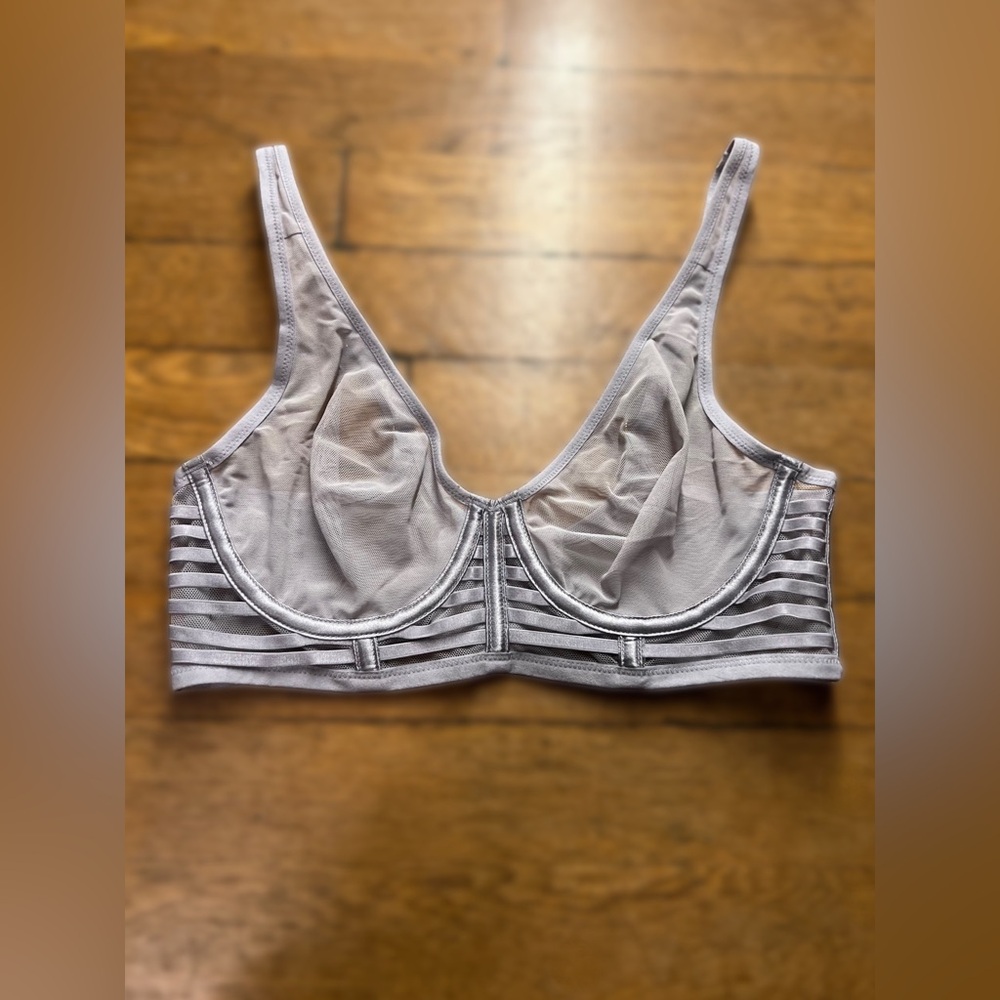 Sheer Mesh Underwire Bra in Light Lilac — Women's Intimates